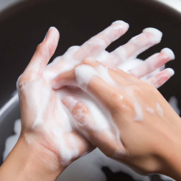 3D de lavage de mains savonneuses