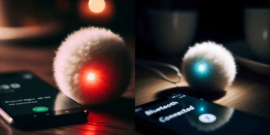 Bluetooth pairing of a connected pompom